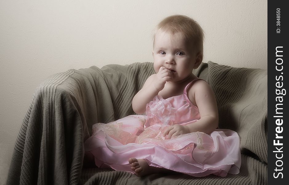 Baby In  Beautiful Pink Dress