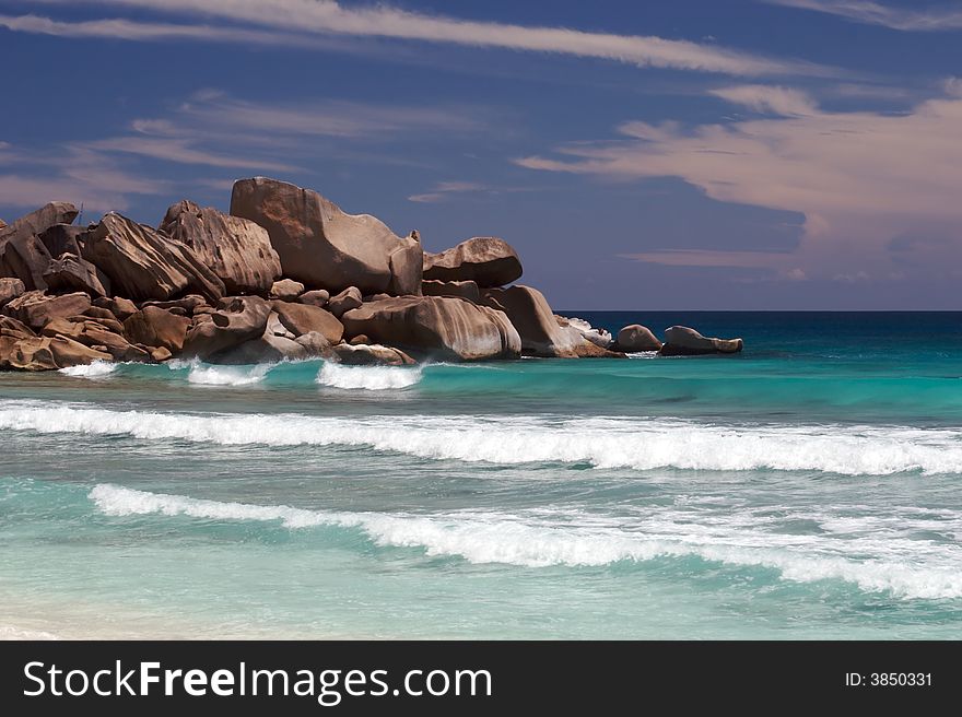 Grand Anse beach on the La Digue, Seychelles. Grand Anse beach on the La Digue, Seychelles