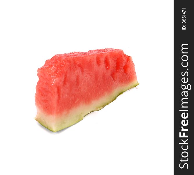Piece of the fresh red watermelon on the white background