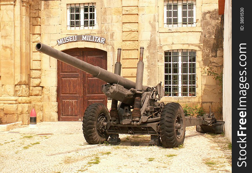Photo of a artillery peace at Coimbra's military museum, Portugal. Photo of a artillery peace at Coimbra's military museum, Portugal