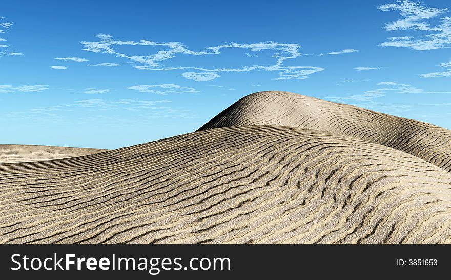 Sand dunes landscape - digital artwork.