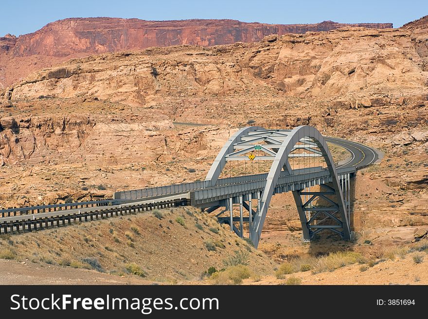 Bridge Above Canyon in Utah.