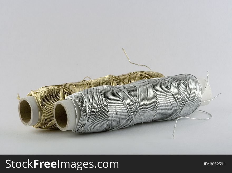 Silver and gold files on the paper rolls