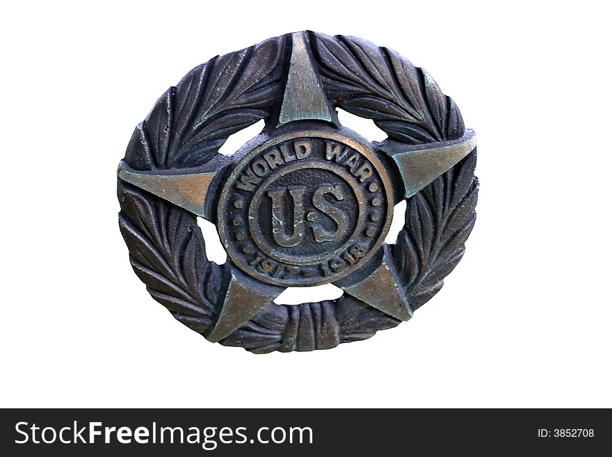 WWI Grave site Marker with a star and wreath