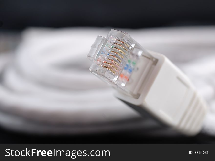 Network cable, detail, defocused backgroud