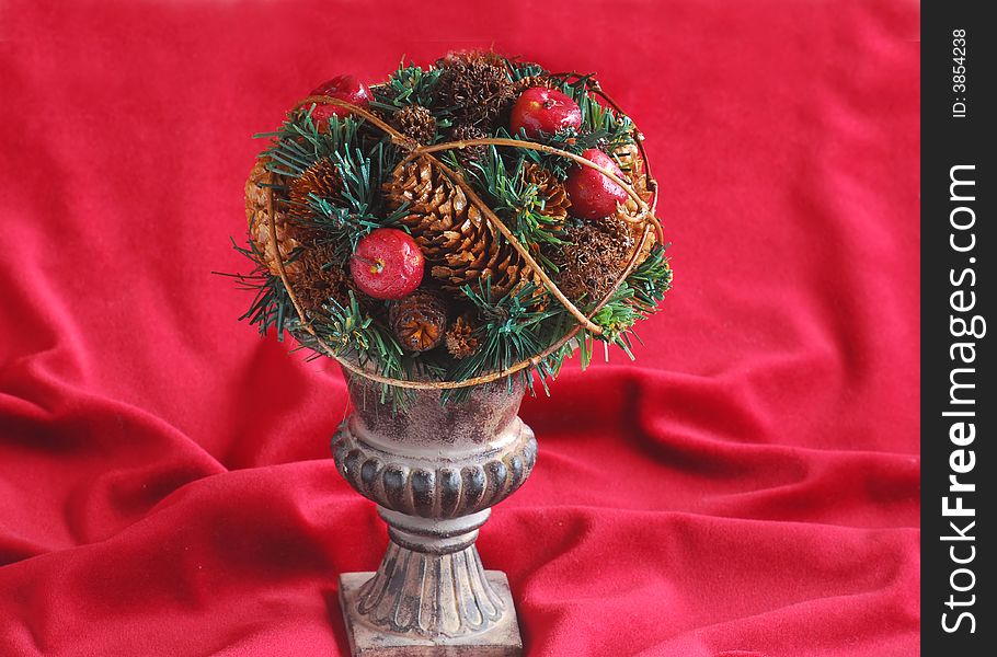 Christmas decoration in the vase