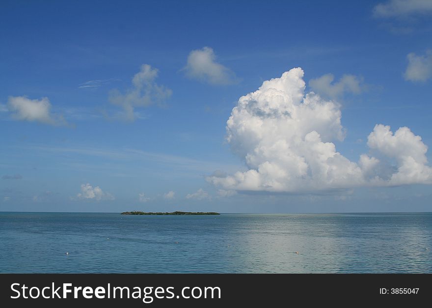 Beautiful Tropical Island in the distance