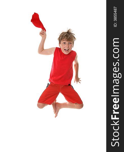 A boy with zestful energy jumps high off the floor and takes off his hat. Browse more of my Kids Pics. A boy with zestful energy jumps high off the floor and takes off his hat. Browse more of my Kids Pics