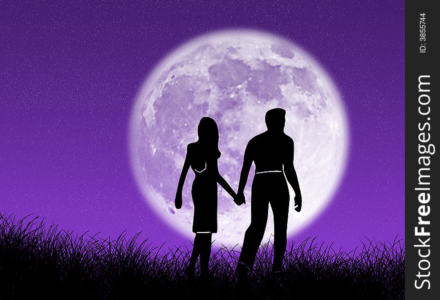 Couple In The Moon