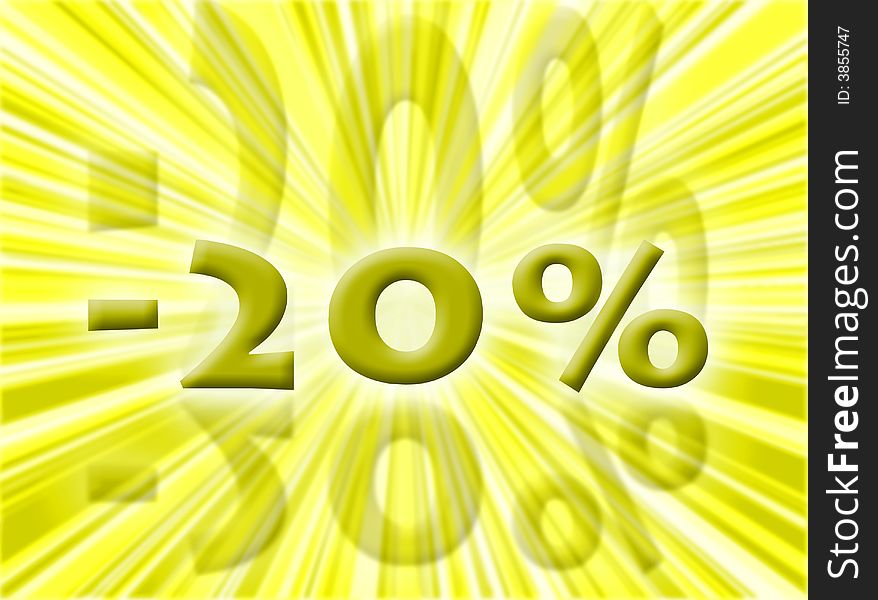 Percentage as symbol of shopping discounts