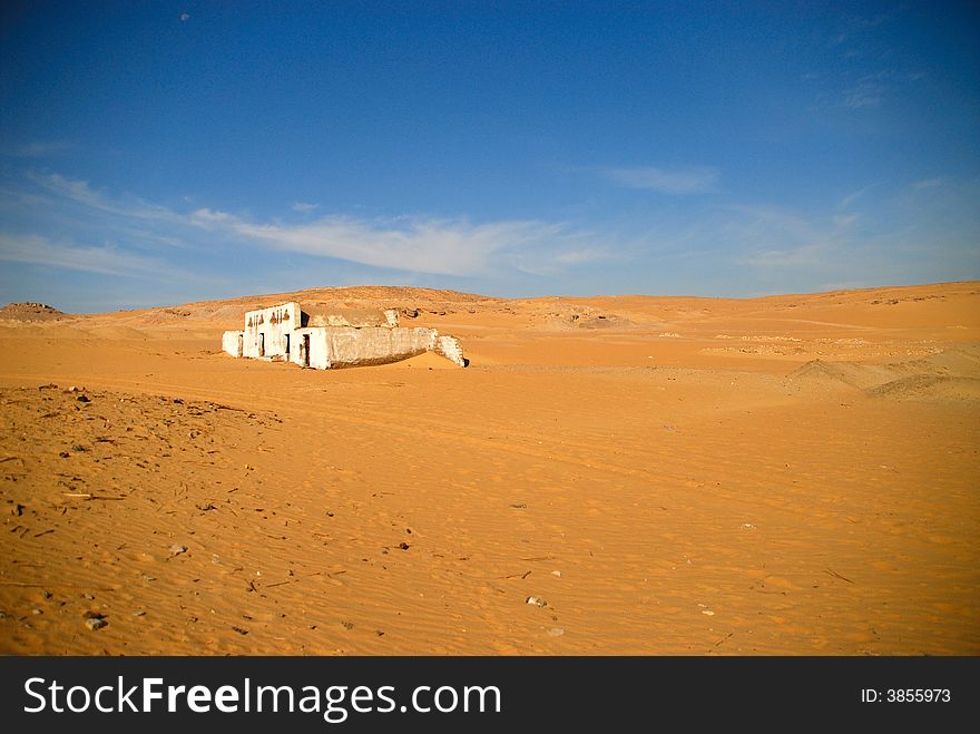 Ruins in the Sahara desert on the banks of the Nile in Egypt. Ruins in the Sahara desert on the banks of the Nile in Egypt.