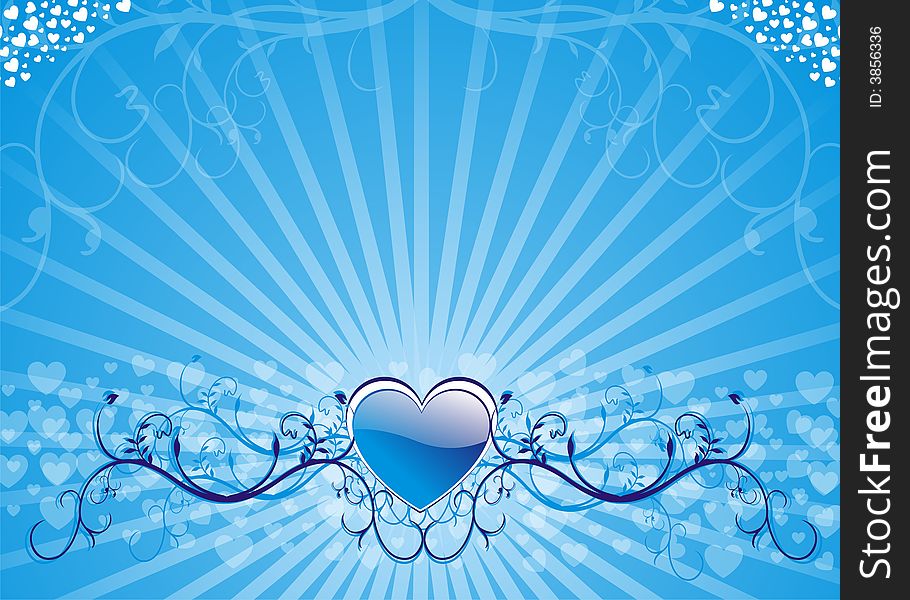 Valentine heart floral design card