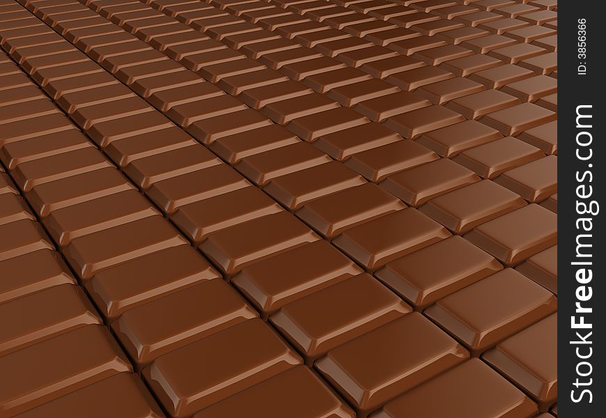 Chocolate highly detailed 3D render. Chocolate highly detailed 3D render