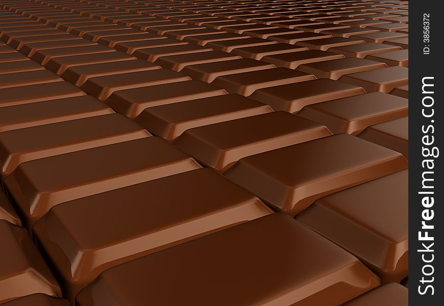 Chocolate highly detailed 3D render. Chocolate highly detailed 3D render