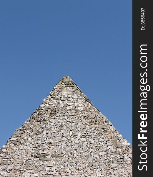 Pyramid from stone in europe.