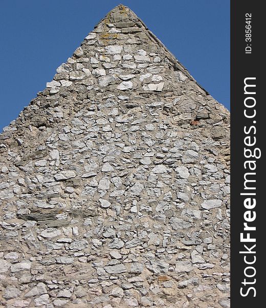 Pyramid from stone in europe.