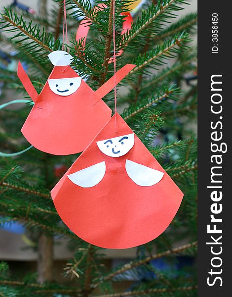 Image from christmas series:  ornaments -paper santa claus. Image from christmas series:  ornaments -paper santa claus