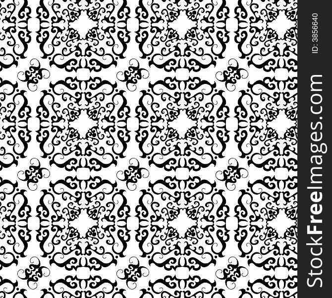 Seamless black ornament vector pattern. Seamless black ornament vector pattern