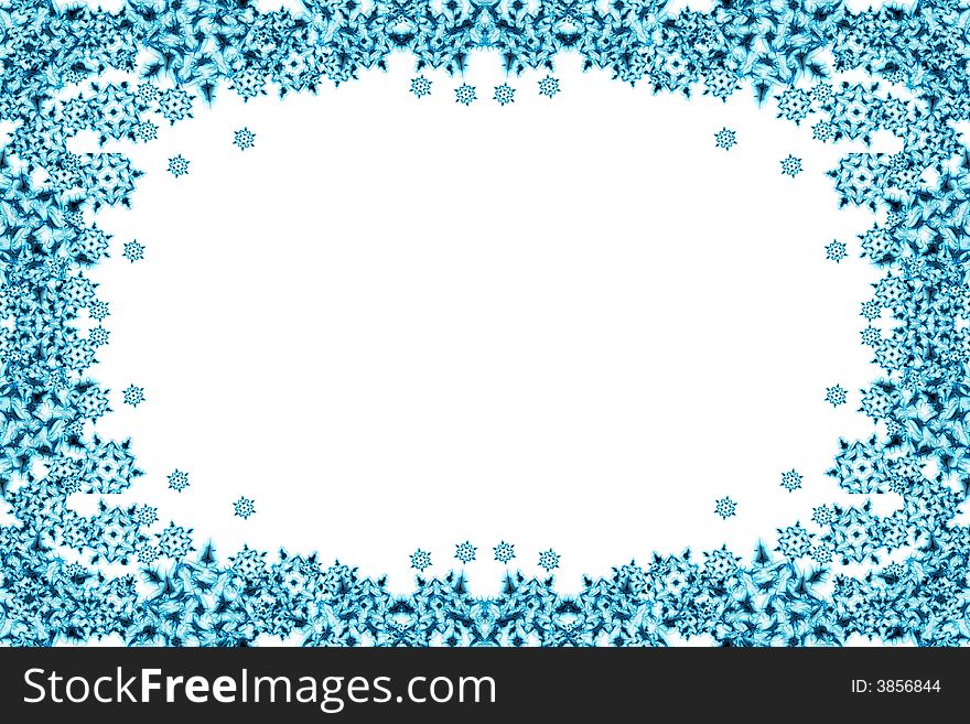 Snow flakes background with the blue color