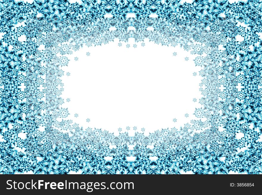 Snow flakes background with the blue color
