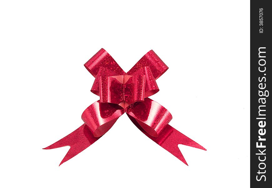 The red ribbon isolated on white