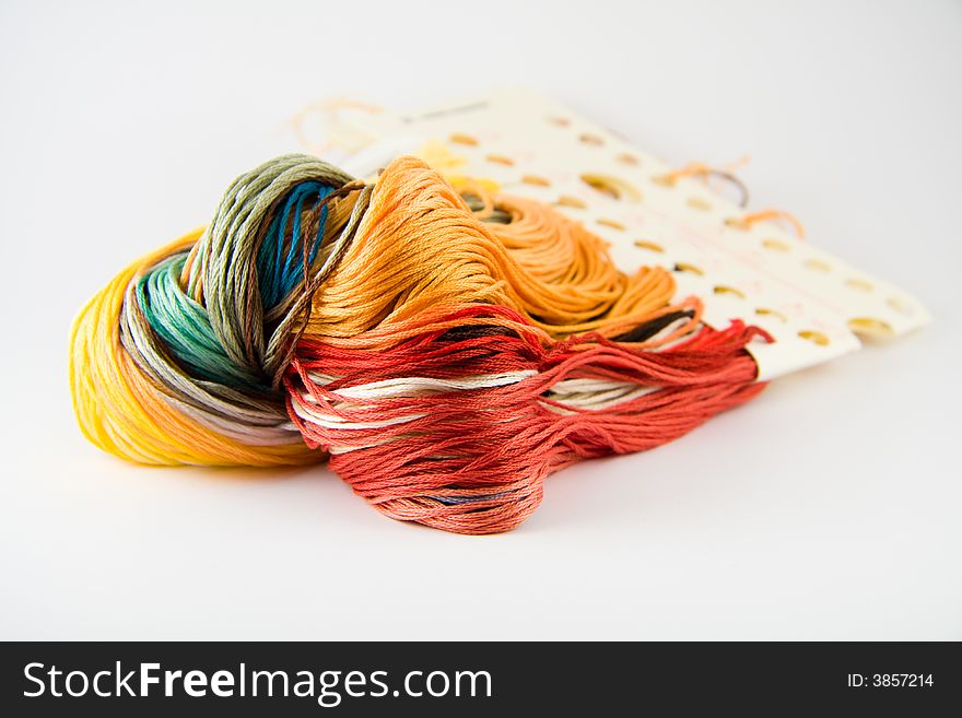 Closeup of multicolored whool threads. Closeup of multicolored whool threads