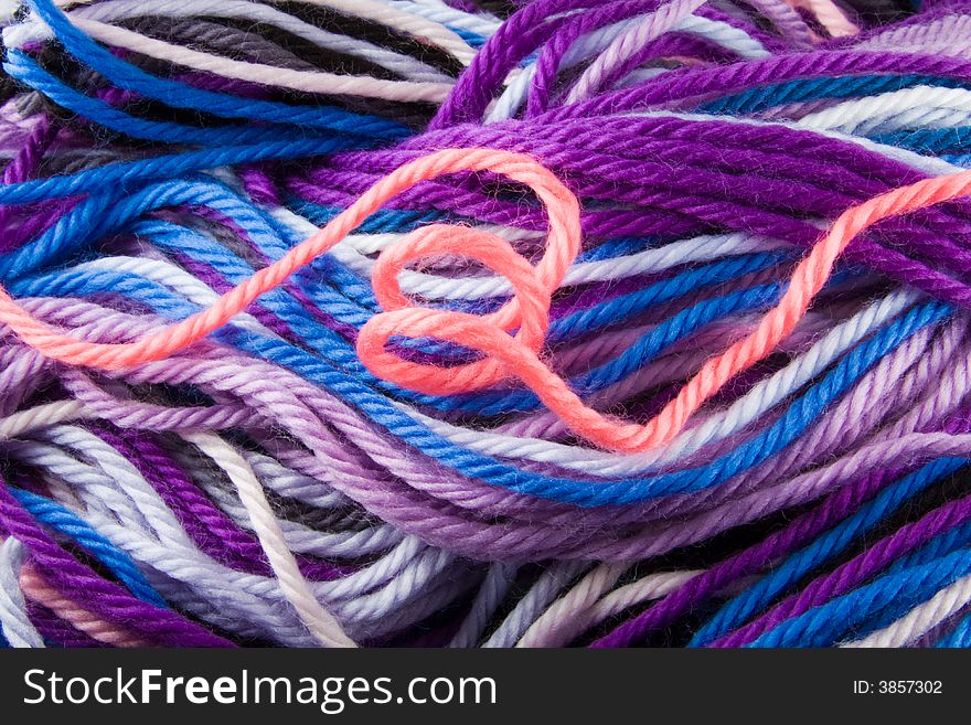 Closeup of multicolored whool threads. Closeup of multicolored whool threads