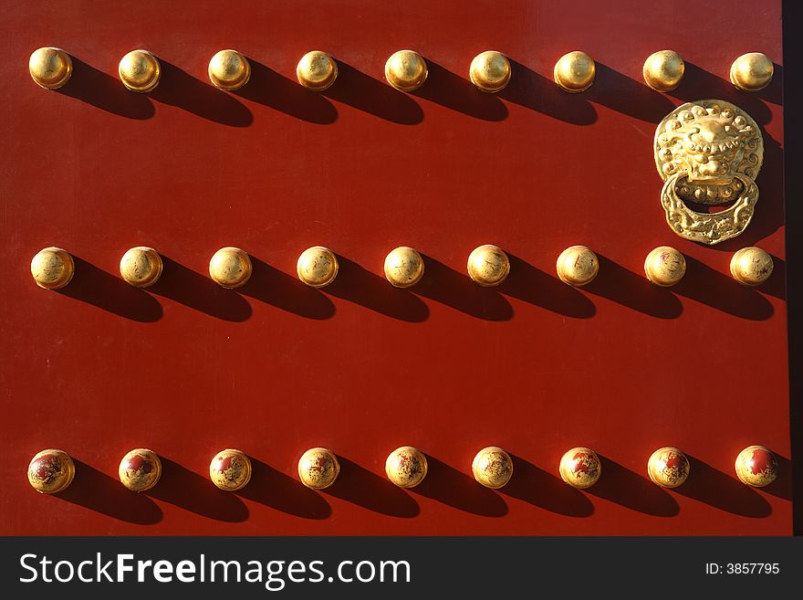 Details of traditional decorated door. Details of traditional decorated door