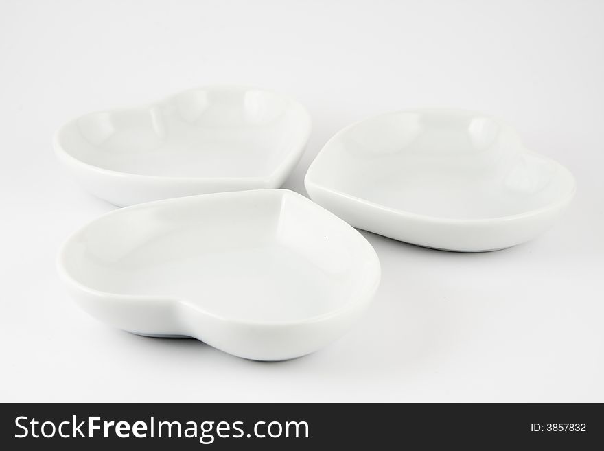 Ceramic Hearts isolated on a white background