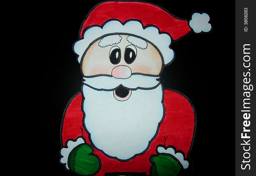 Santa Claus on the black background