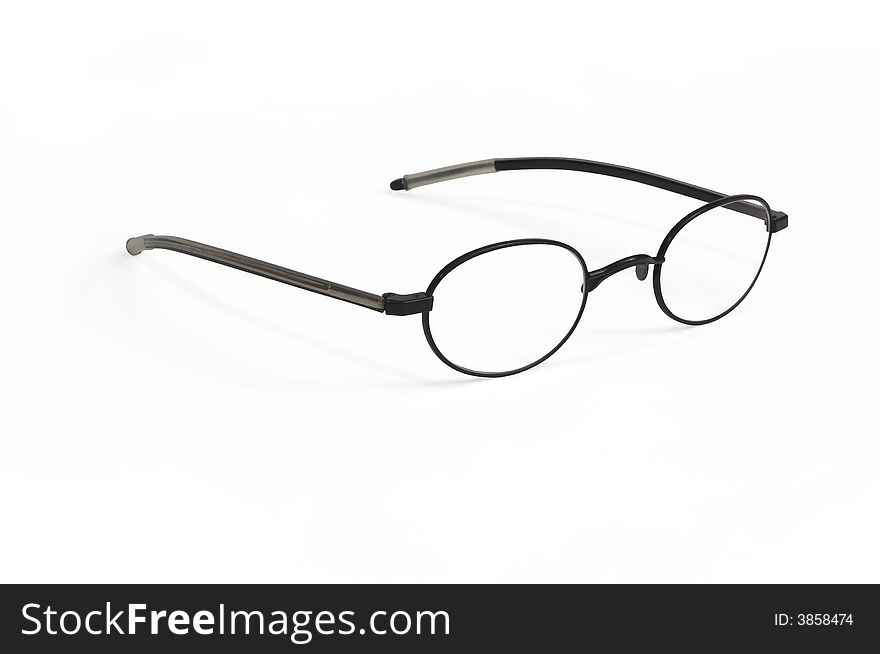 Black eyeglasses isolated on white background