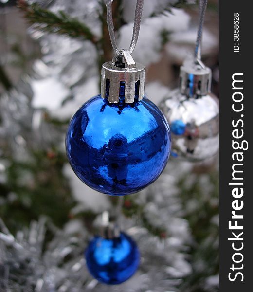 Blue christmas tree - christmas tree under snow. Blue christmas tree - christmas tree under snow