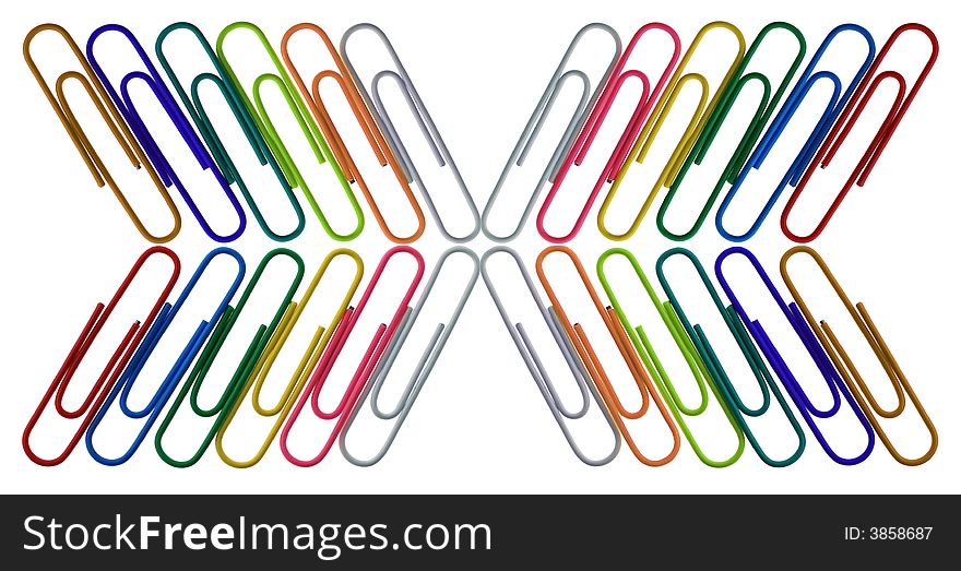 Abstract office paper clips. It is isolated on a white background