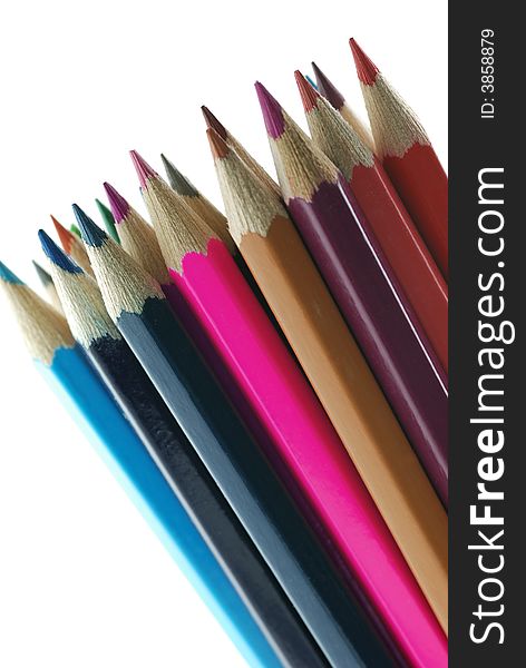 Background color pencils. It is isolated on a white background