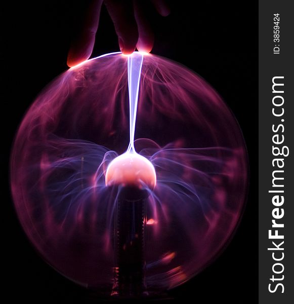 Electric Plasma Ball and hand