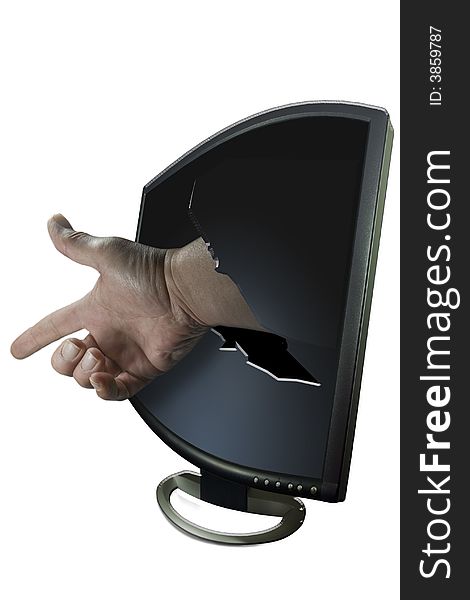 computer screen Monitor Hand