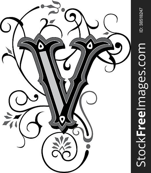 Beautiful Ornament, Letter V