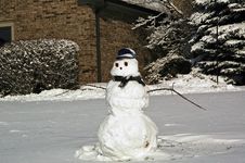 Stick Armed Snowman Stock Photo