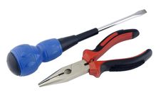 Screwdriver And Pliers Stock Photo Screwdriver And Pliers Stock Photo