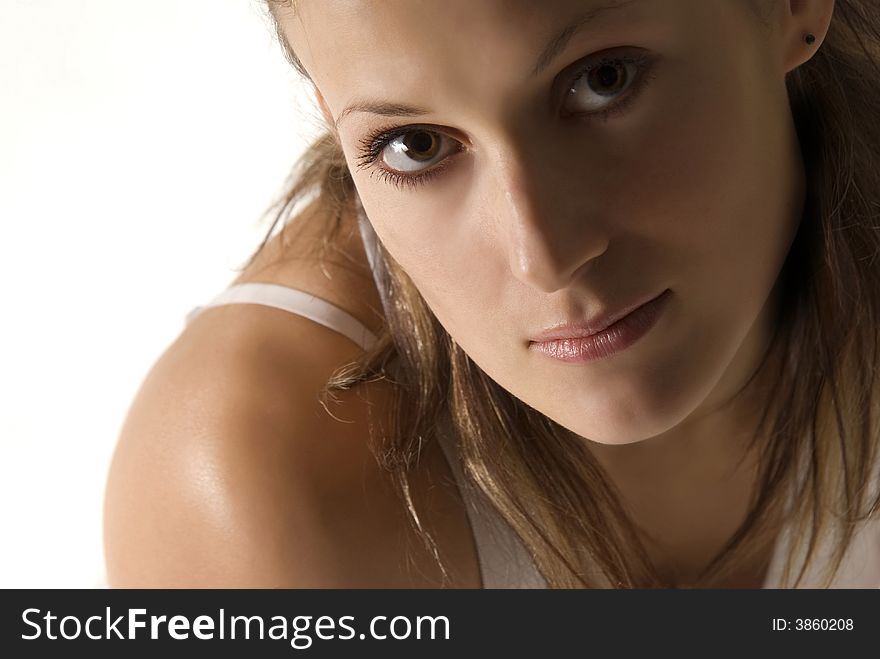Close-up portrait of attractive young lady. Close-up portrait of attractive young lady