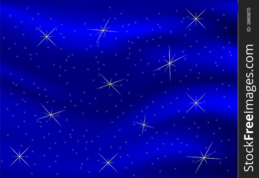 Abstract star background in blue