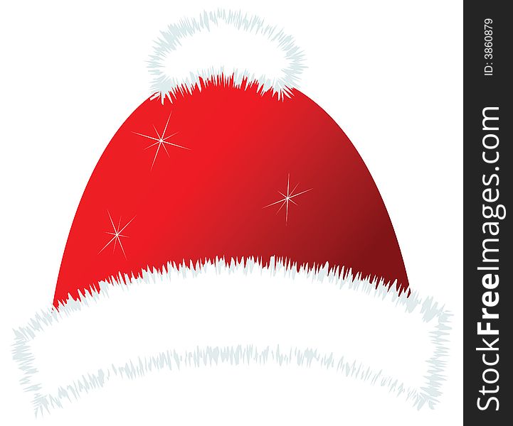 Christmas santa girl cap vector image. Christmas santa girl cap vector image