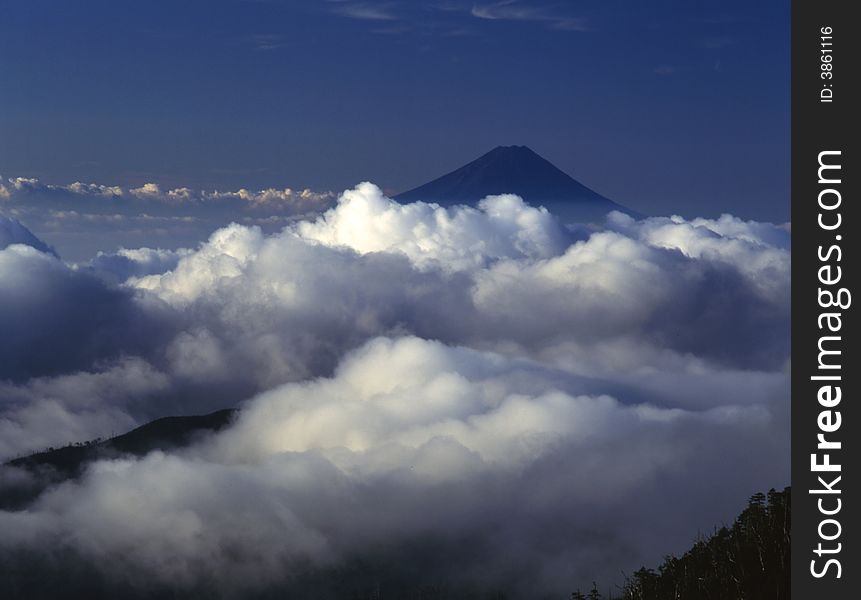Sea of clouds with Mt. Fuji. Sea of clouds with Mt. Fuji