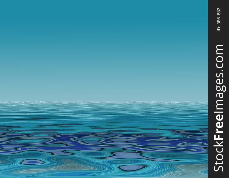 Colorful illustration of water pattern on graduated blue background. Colorful illustration of water pattern on graduated blue background