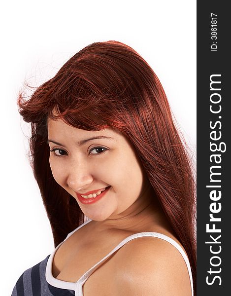 Portrait of a beautiful woman wearing a wig