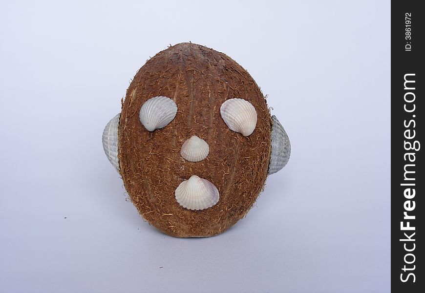 The head of Eshu from a coconut is intended for ceremonies and rituals of magic of religion of voodoo