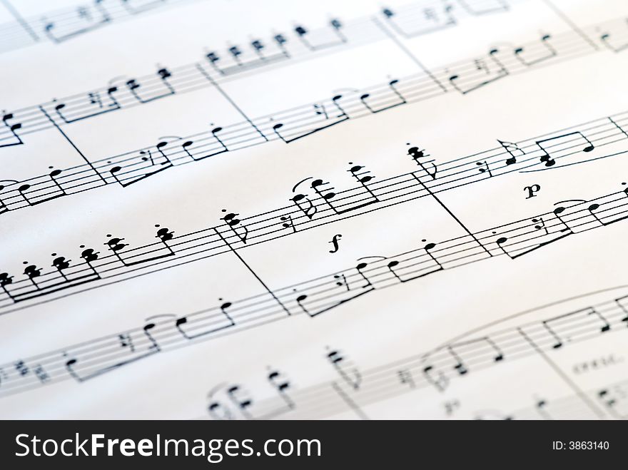 Music notes on white background