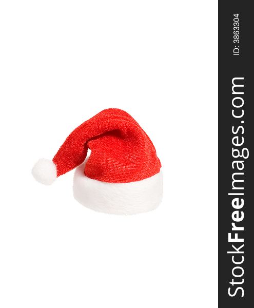 Santa small red hat isolated on white background with clipping path. Santa small red hat isolated on white background with clipping path