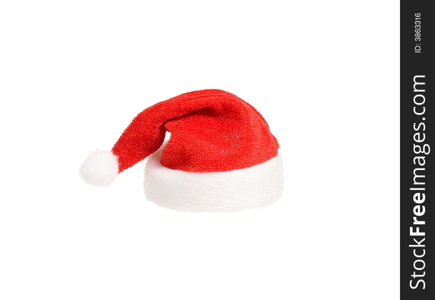 Santa small red hat isolated on white background. Santa small red hat isolated on white background