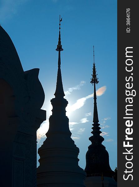 The silhoutte of a bouddhist temple in Thailand. The silhoutte of a bouddhist temple in Thailand